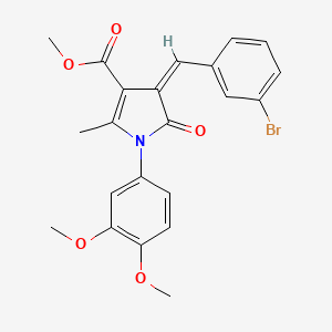 molecular formula C22H20BrNO5 B11609465 methyl (4Z)-4-(3-bromobenzylidene)-1-(3,4-dimethoxyphenyl)-2-methyl-5-oxo-4,5-dihydro-1H-pyrrole-3-carboxylate 