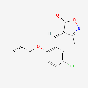 molecular formula C14H12ClNO3 B11609510 (4E)-4-[5-chloro-2-(prop-2-en-1-yloxy)benzylidene]-3-methyl-1,2-oxazol-5(4H)-one 