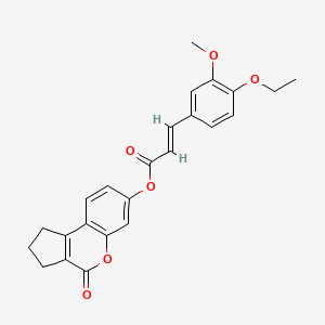 4-oxo-1,2,3,4-tetrahydrocyclopenta[c]chromen-7-yl (2E)-3-(4-ethoxy-3-methoxyphenyl)prop-2-enoate