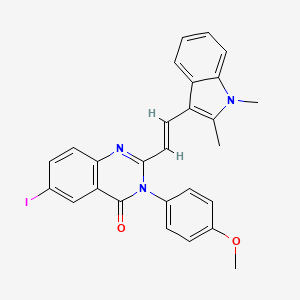 2-[(E)-2-(1,2-dimethyl-1H-indol-3-yl)ethenyl]-6-iodo-3-(4-methoxyphenyl)quinazolin-4(3H)-one