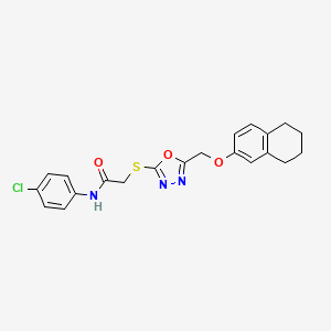 N-(4-chlorophenyl)-2-({5-[(5,6,7,8-tetrahydronaphthalen-2-yloxy)methyl]-1,3,4-oxadiazol-2-yl}sulfanyl)acetamide