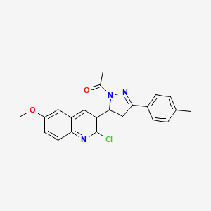 1-[5-(2-chloro-6-methoxyquinolin-3-yl)-3-(4-methylphenyl)-4,5-dihydro-1H-pyrazol-1-yl]ethanone