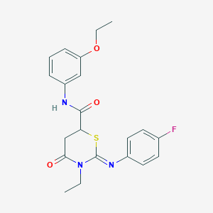 (2Z)-N-(3-ethoxyphenyl)-3-ethyl-2-[(4-fluorophenyl)imino]-4-oxo-1,3-thiazinane-6-carboxamide