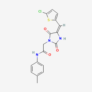 2-[(4E)-4-[(5-chlorothiophen-2-yl)methylidene]-2,5-dioxoimidazolidin-1-yl]-N-(4-methylphenyl)acetamide