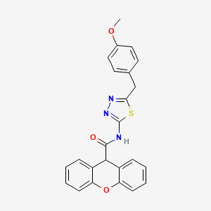 molecular formula C24H19N3O3S B11609572 N-{5-[(4-Methoxyphenyl)methyl]-1,3,4-thiadiazol-2-YL}-9H-xanthene-9-carboxamide 