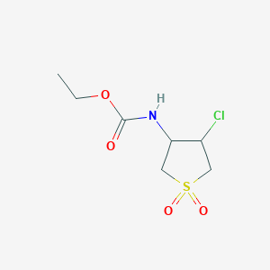 molecular formula C7H12ClNO4S B11609599 Ethyl 4-chloro-1,1-dioxidotetrahydro-3-thienylcarbamate CAS No. 18240-45-4