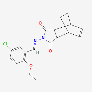 2-{[(E)-(5-chloro-2-ethoxyphenyl)methylidene]amino}-3a,4,7,7a-tetrahydro-1H-4,7-ethanoisoindole-1,3(2H)-dione