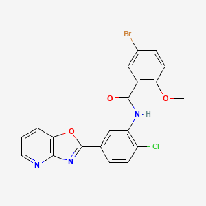 molecular formula C20H13BrClN3O3 B11609617 5-bromo-N-[2-chloro-5-([1,3]oxazolo[4,5-b]pyridin-2-yl)phenyl]-2-methoxybenzamide 