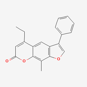 molecular formula C20H16O3 B11609625 5-ethyl-9-methyl-3-phenyl-7H-furo[3,2-g]chromen-7-one 