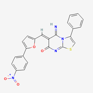 (6Z)-5-imino-6-{[5-(4-nitrophenyl)furan-2-yl]methylidene}-3-phenyl-5,6-dihydro-7H-[1,3]thiazolo[3,2-a]pyrimidin-7-one