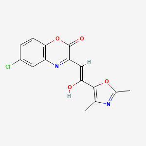 molecular formula C15H11ClN2O4 B11609631 (3E)-6-chloro-3-[2-(2,4-dimethyl-1,3-oxazol-5-yl)-2-oxoethylidene]-3,4-dihydro-2H-1,4-benzoxazin-2-one 