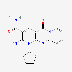 7-cyclopentyl-N-ethyl-6-imino-2-oxo-1,7,9-triazatricyclo[8.4.0.0^{3,8}]tetradeca-3(8),4,9,11,13-pentaene-5-carboxamide