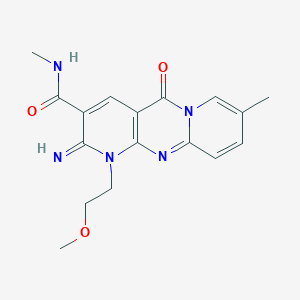 6-imino-7-(2-methoxyethyl)-N,13-dimethyl-2-oxo-1,7,9-triazatricyclo[8.4.0.03,8]tetradeca-3(8),4,9,11,13-pentaene-5-carboxamide