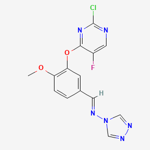 N-[(E)-{3-[(2-chloro-5-fluoropyrimidin-4-yl)oxy]-4-methoxyphenyl}methylidene]-4H-1,2,4-triazol-4-amine