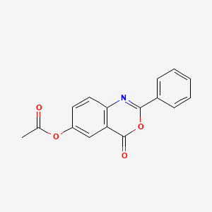 molecular formula C16H11NO4 B11609679 4-oxo-2-phenyl-4H-3,1-benzoxazin-6-yl acetate 