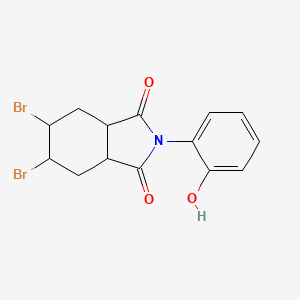 molecular formula C14H13Br2NO3 B11609683 5,6-dibromo-2-(2-hydroxyphenyl)hexahydro-1H-isoindole-1,3(2H)-dione 