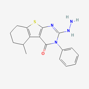 2-hydrazinyl-5-methyl-3-phenyl-5,6,7,8-tetrahydro[1]benzothieno[2,3-d]pyrimidin-4(3H)-one