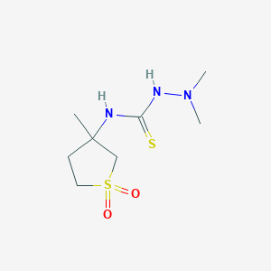 molecular formula C8H17N3O2S2 B11609691 2,2-dimethyl-N-(3-methyl-1,1-dioxidotetrahydrothiophen-3-yl)hydrazinecarbothioamide 