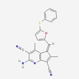 (5Z)-2-amino-4,6-dimethyl-5-{[5-(phenylsulfanyl)furan-2-yl]methylidene}-5H-cyclopenta[b]pyridine-3,7-dicarbonitrile