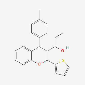 1-[4-(4-methylphenyl)-2-(thiophen-2-yl)-4H-chromen-3-yl]propan-1-ol