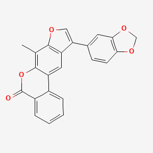 molecular formula C23H14O5 B11609722 10-(1,3-benzodioxol-5-yl)-7-methyl-5H-benzo[c]furo[3,2-g]chromen-5-one 