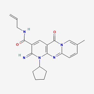 7-cyclopentyl-6-imino-13-methyl-2-oxo-N-(prop-2-en-1-yl)-1,7,9-triazatricyclo[8.4.0.0^{3,8}]tetradeca-3(8),4,9,11,13-pentaene-5-carboxamide