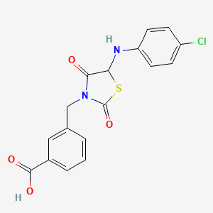 3-({5-[(4-Chlorophenyl)amino]-2,4-dioxo-1,3-thiazolidin-3-yl}methyl)benzoic acid