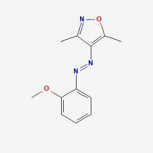 molecular formula C12H13N3O2 B11609796 Isoxazole, 4-[(2-methoxyphenyl)azo]-3,5-dimethyl- CAS No. 30081-92-6