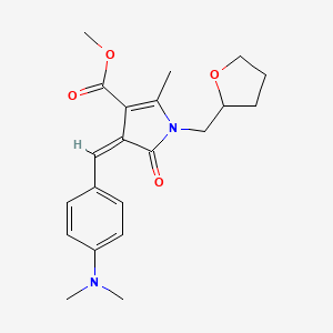 molecular formula C21H26N2O4 B11609811 methyl (4Z)-4-[4-(dimethylamino)benzylidene]-2-methyl-5-oxo-1-(tetrahydrofuran-2-ylmethyl)-4,5-dihydro-1H-pyrrole-3-carboxylate 