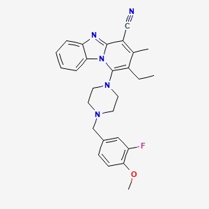 2-Ethyl-1-[4-(3-fluoro-4-methoxybenzyl)piperazin-1-yl]-3-methylpyrido[1,2-a]benzimidazole-4-carbonitrile