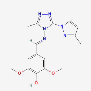 4-[(E)-{[3-(3,5-dimethyl-1H-pyrazol-1-yl)-5-methyl-4H-1,2,4-triazol-4-yl]imino}methyl]-2,6-dimethoxyphenol