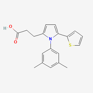 molecular formula C19H19NO2S B11609834 3-[1-(3,5-dimethylphenyl)-5-(thiophen-2-yl)-1H-pyrrol-2-yl]propanoic acid 