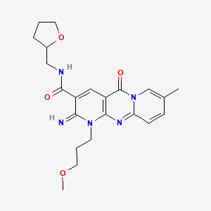 6-imino-7-(3-methoxypropyl)-13-methyl-2-oxo-N-[(oxolan-2-yl)methyl]-1,7,9-triazatricyclo[8.4.0.0^{3,8}]tetradeca-3(8),4,9,11,13-pentaene-5-carboxamide