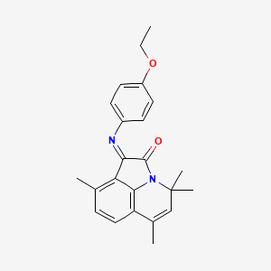 molecular formula C23H24N2O2 B11609876 (1E)-1-[(4-ethoxyphenyl)imino]-4,4,6,9-tetramethyl-4H-pyrrolo[3,2,1-ij]quinolin-2(1H)-one 