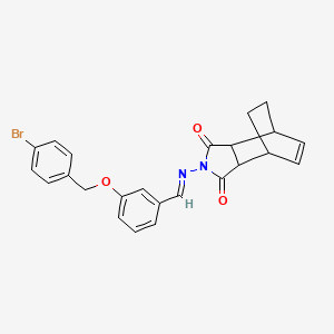 2-{[(E)-{3-[(4-bromobenzyl)oxy]phenyl}methylidene]amino}-3a,4,7,7a-tetrahydro-1H-4,7-ethanoisoindole-1,3(2H)-dione