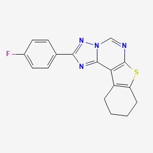 molecular formula C17H13FN4S B11609890 2-(4-Fluorophenyl)-8,9,10,11-tetrahydro[1]benzothieno[3,2-e][1,2,4]triazolo[1,5-c]pyrimidine 