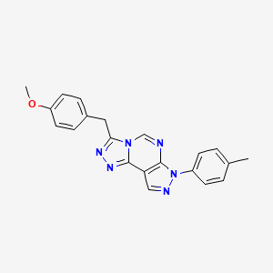 molecular formula C21H18N6O B11609928 3-(4-methoxybenzyl)-7-(4-methylphenyl)-7H-pyrazolo[4,3-e][1,2,4]triazolo[4,3-c]pyrimidine 