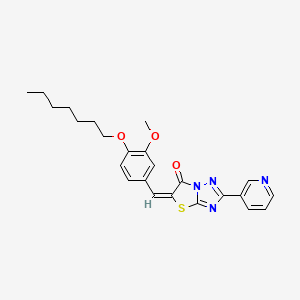 (5E)-5-[4-(heptyloxy)-3-methoxybenzylidene]-2-(pyridin-3-yl)[1,3]thiazolo[3,2-b][1,2,4]triazol-6(5H)-one