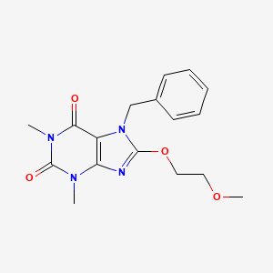 molecular formula C17H20N4O4 B11609968 7-benzyl-8-(2-methoxyethoxy)-1,3-dimethyl-3,7-dihydro-1H-purine-2,6-dione CAS No. 476480-48-5