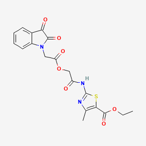 ethyl 2-[({[(2,3-dioxo-2,3-dihydro-1H-indol-1-yl)acetyl]oxy}acetyl)amino]-4-methyl-1,3-thiazole-5-carboxylate