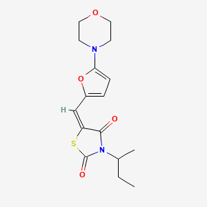 molecular formula C16H20N2O4S B11610014 (5E)-3-(butan-2-yl)-5-{[5-(morpholin-4-yl)furan-2-yl]methylidene}-1,3-thiazolidine-2,4-dione 