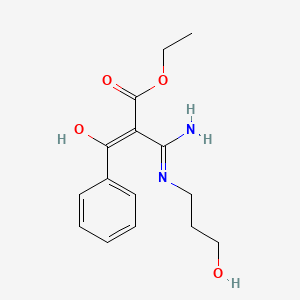 ethyl (2Z)-3-amino-3-[(3-hydroxypropyl)amino]-2-(phenylcarbonyl)prop-2-enoate