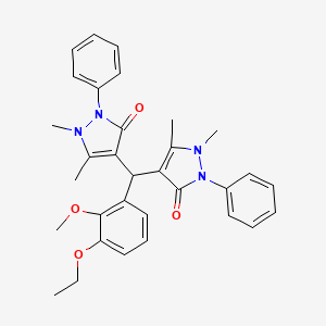 4,4'-[(3-ethoxy-2-methoxyphenyl)methanediyl]bis(1,5-dimethyl-2-phenyl-1,2-dihydro-3H-pyrazol-3-one)