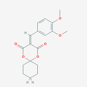 molecular formula C18H20O6 B11610034 3-(3,4-Dimethoxybenzylidene)-1,5-dioxaspiro[5.5]undecane-2,4-dione 