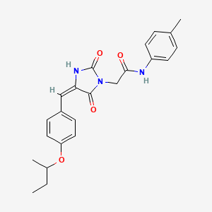 molecular formula C23H25N3O4 B11610057 2-{(4E)-4-[4-(butan-2-yloxy)benzylidene]-2,5-dioxoimidazolidin-1-yl}-N-(4-methylphenyl)acetamide 