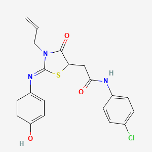 N-(4-chlorophenyl)-2-[(2E)-2-[(4-hydroxyphenyl)imino]-4-oxo-3-(prop-2-en-1-yl)-1,3-thiazolidin-5-yl]acetamide