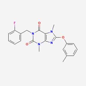 1-(2-fluorobenzyl)-3,7-dimethyl-8-(3-methylphenoxy)-3,7-dihydro-1H-purine-2,6-dione