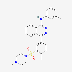 molecular formula C27H29N5O2S B11610114 4-{4-methyl-3-[(4-methylpiperazin-1-yl)sulfonyl]phenyl}-N-(3-methylphenyl)phthalazin-1-amine 