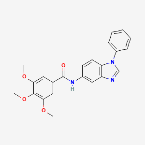 molecular formula C23H21N3O4 B11610133 3,4,5-trimethoxy-N-(1-phenyl-1H-benzimidazol-5-yl)benzamide 