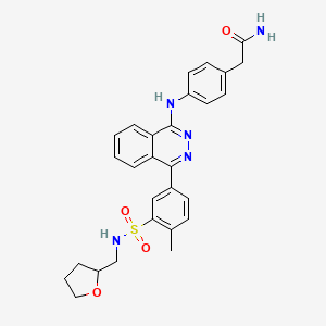 2-{4-[(4-{4-Methyl-3-[(tetrahydrofuran-2-ylmethyl)sulfamoyl]phenyl}phthalazin-1-yl)amino]phenyl}acetamide